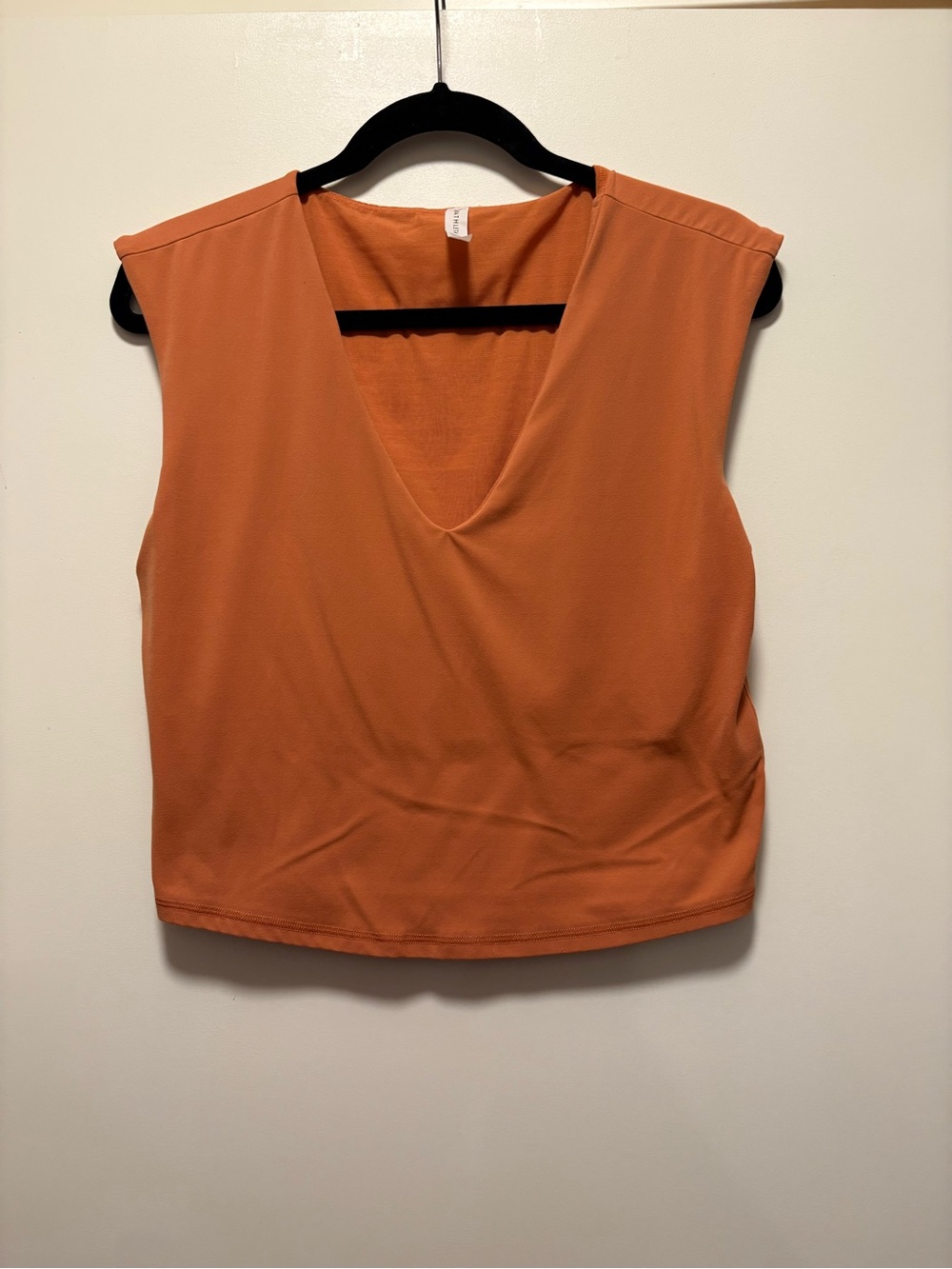 Athleta Sleeveless V-Neck Crop Top in Rust